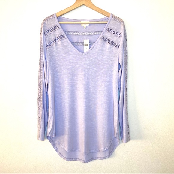 ANTHROPOLOGIE DELETTA Lavender Crochet Top - Picture 2 of 12